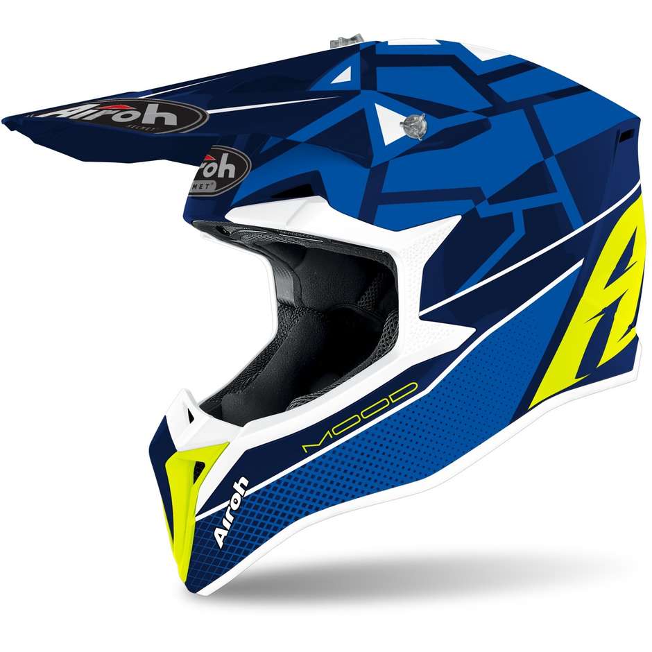 Cross Enduro Motorcycle Helmet Airoh WRAAP Mood Glossy Blue