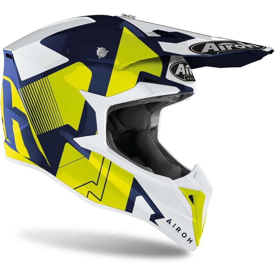 Cross Enduro Motorcycle Helmet Airoh WRAAP Raze Glossy Blue