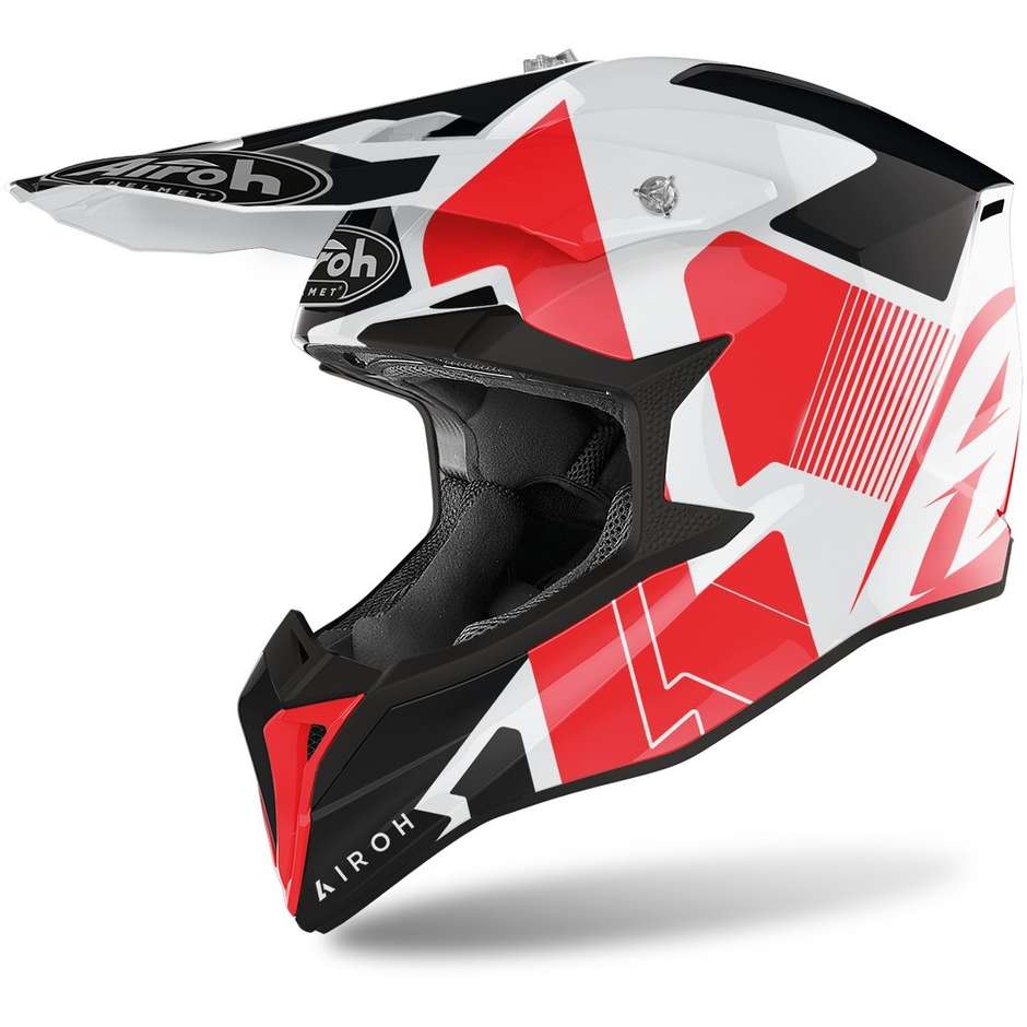Cross Enduro Motorcycle Helmet Airoh WRAAP Raze Glossy Red