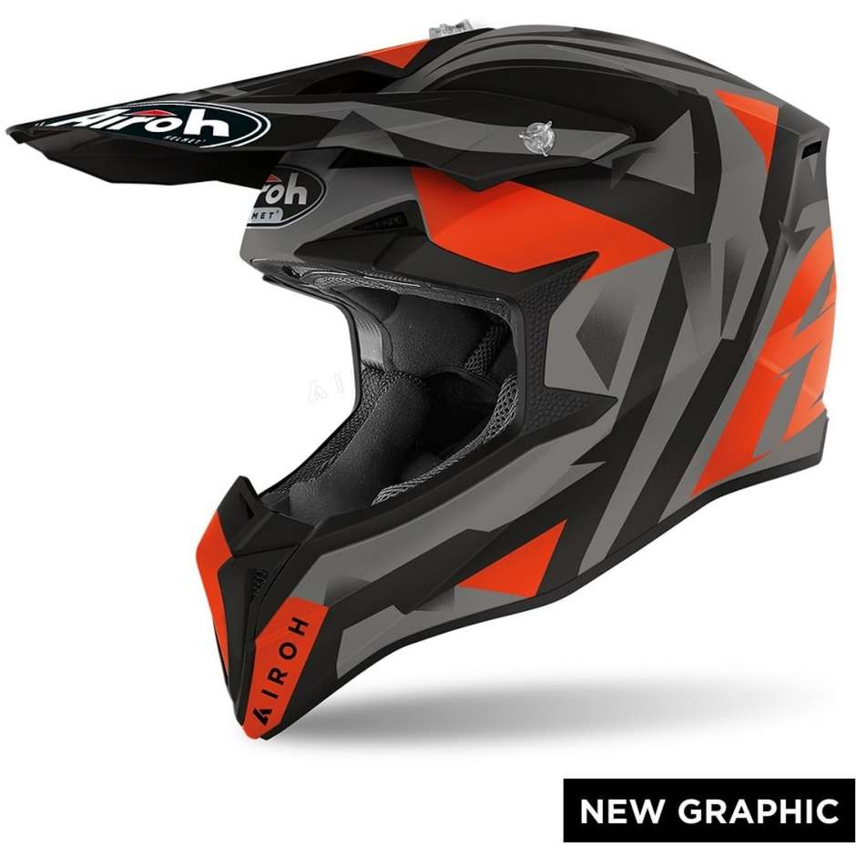 Cross Enduro Motorcycle Helmet Airoh WRAAP Sequel Matt Orange