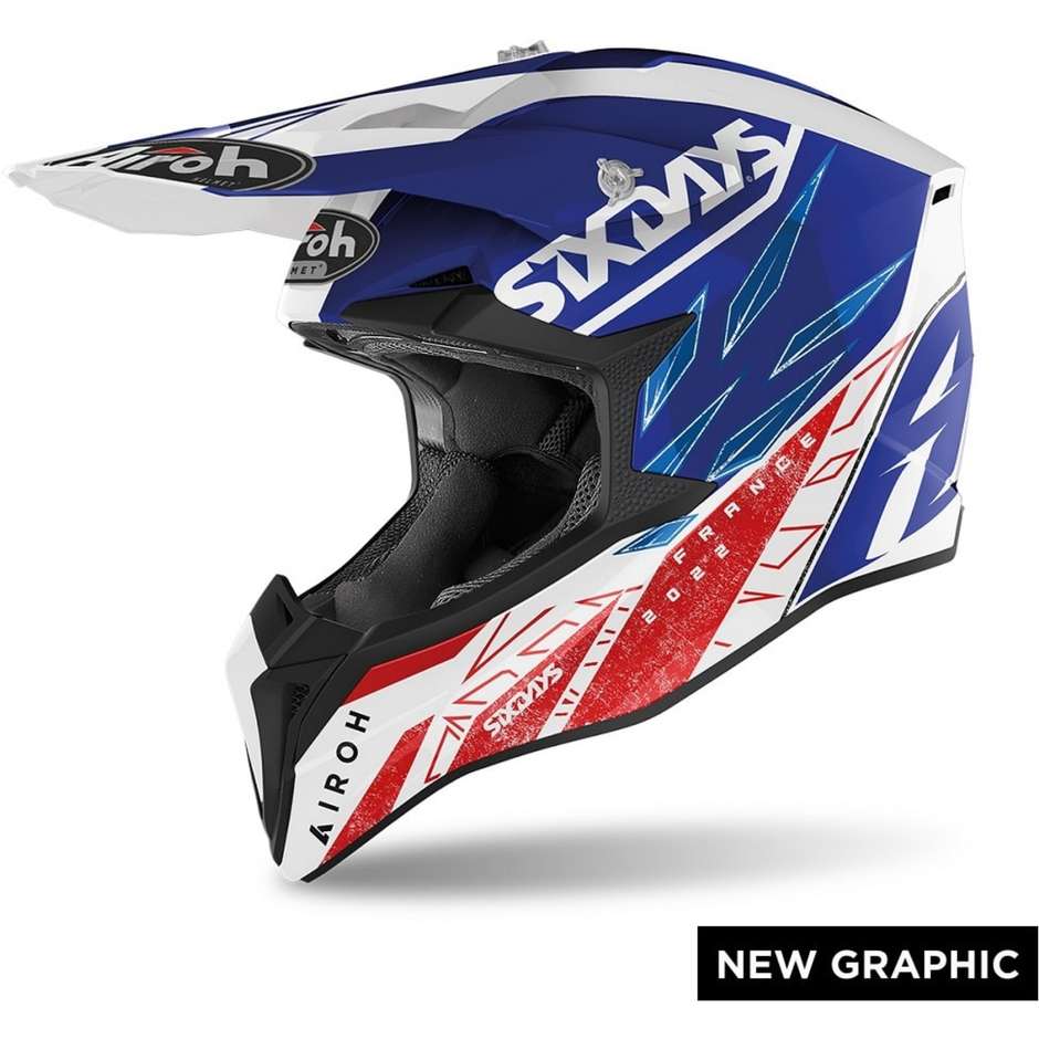 Cross Enduro Motorcycle Helmet Airoh WRAAP SIXS DAYS 2022 FRANCE Glossy