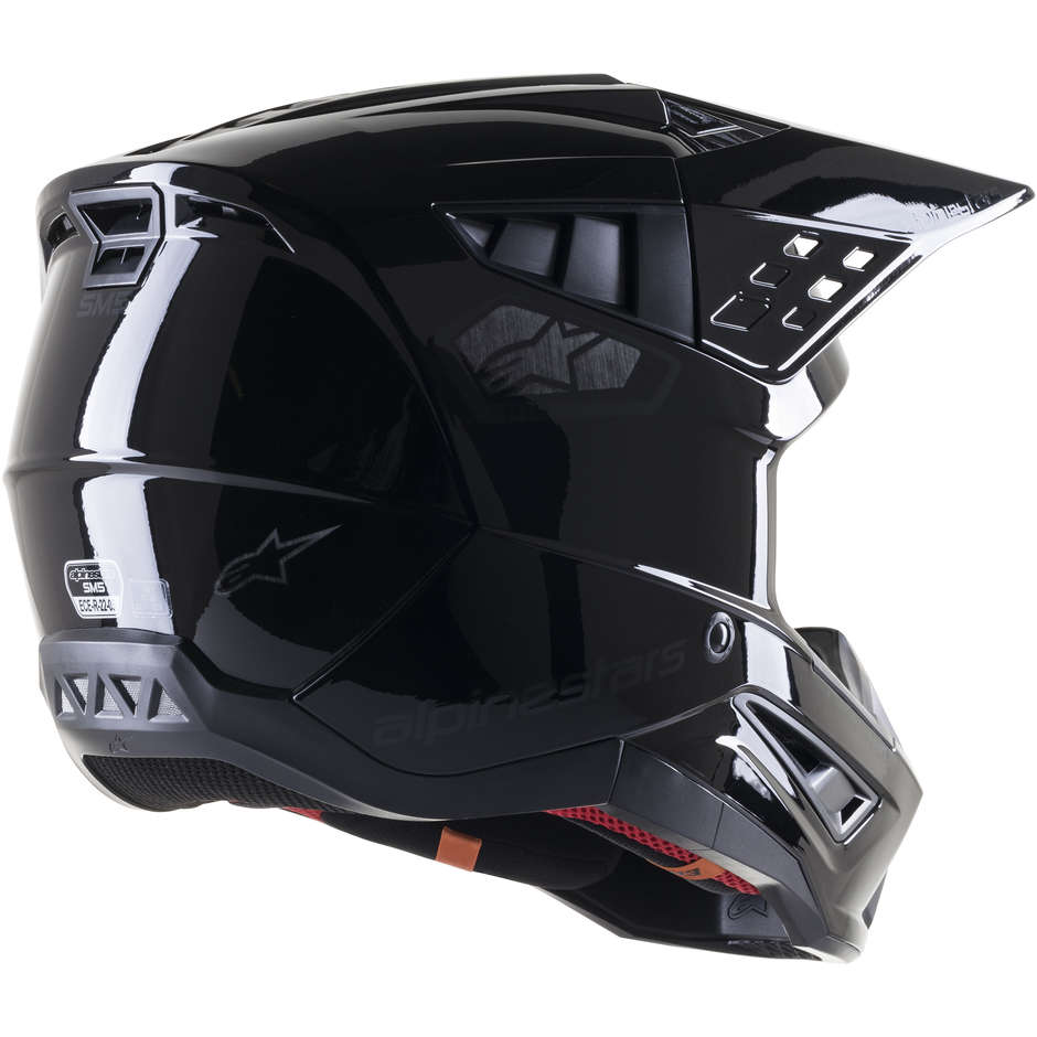 Cross Enduro Motorcycle Helmet Alpinestars S-M5 SCOUT Glossy Black