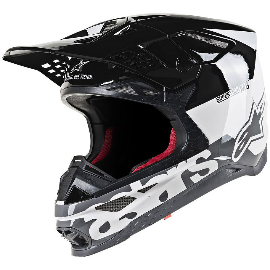 Cross Enduro Motorcycle Helmet Alpinestars S-M8 Radium White Black