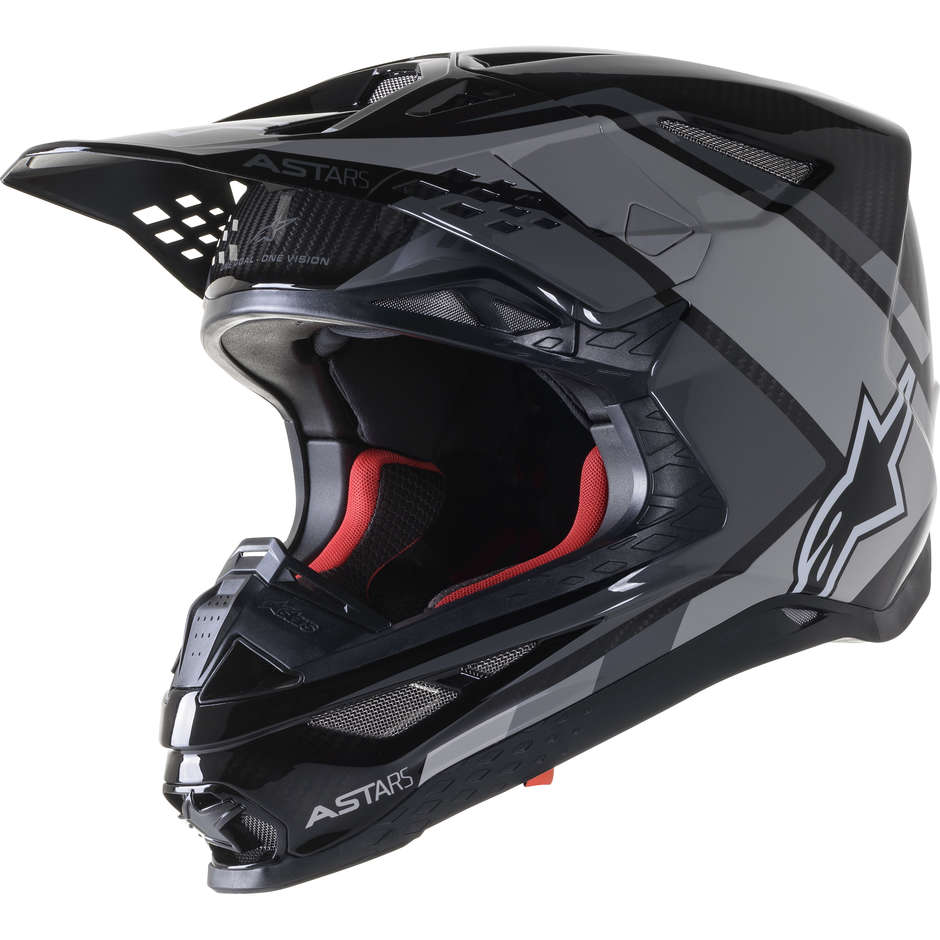 Cross Enduro Motorcycle Helmet Alpinestars SUPERTECH S-M10 CARBON META2 Black Gray