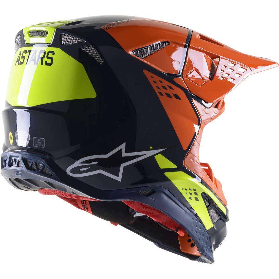 Cross Enduro motorcycle helmet Alpinestars SUPERTECH S-M8 FACTORY Black Blue Orange