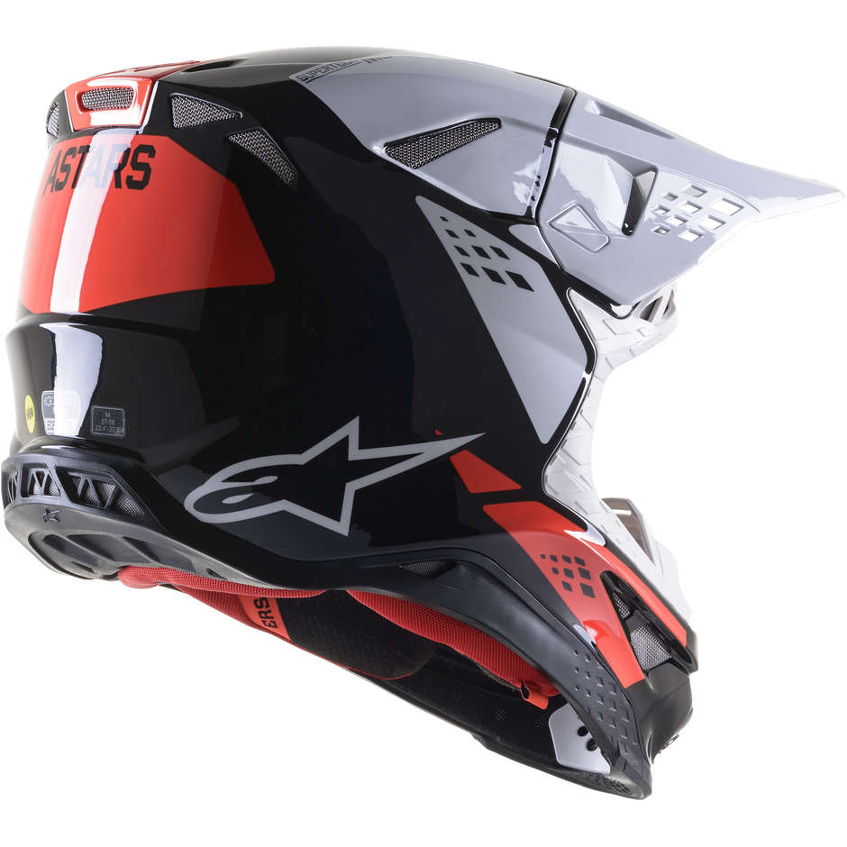 Cross Enduro motorcycle helmet Alpinestars SUPERTECH S-M8 FACTORY Black White Red