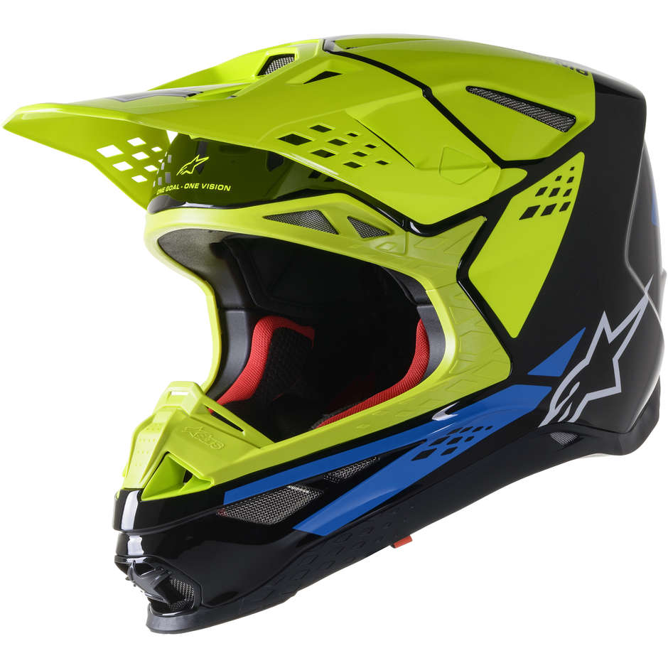 Cross Enduro motorcycle helmet Alpinestars SUPERTECH S-M8 FACTORY Black Yellow Blue