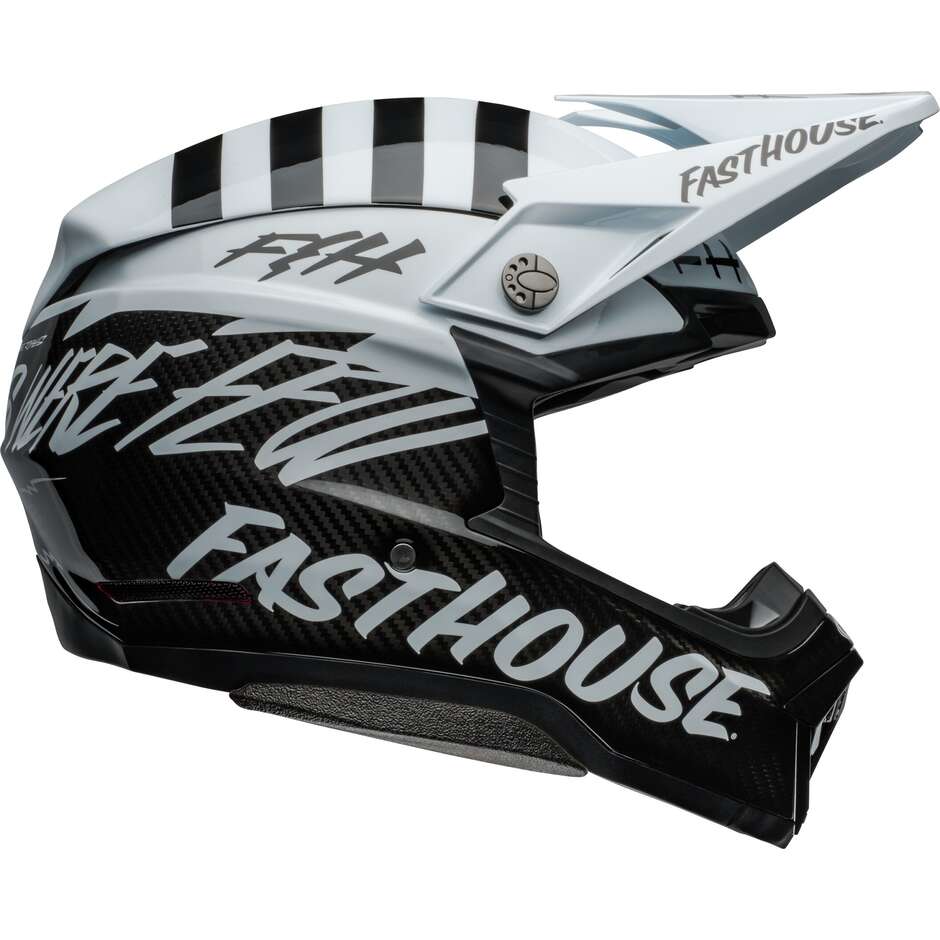 Cross Enduro Motorcycle Helmet BELL MOTO-10 SPHERICAL FASTHOUSE MOD SQUAD White Black Matt Gloss