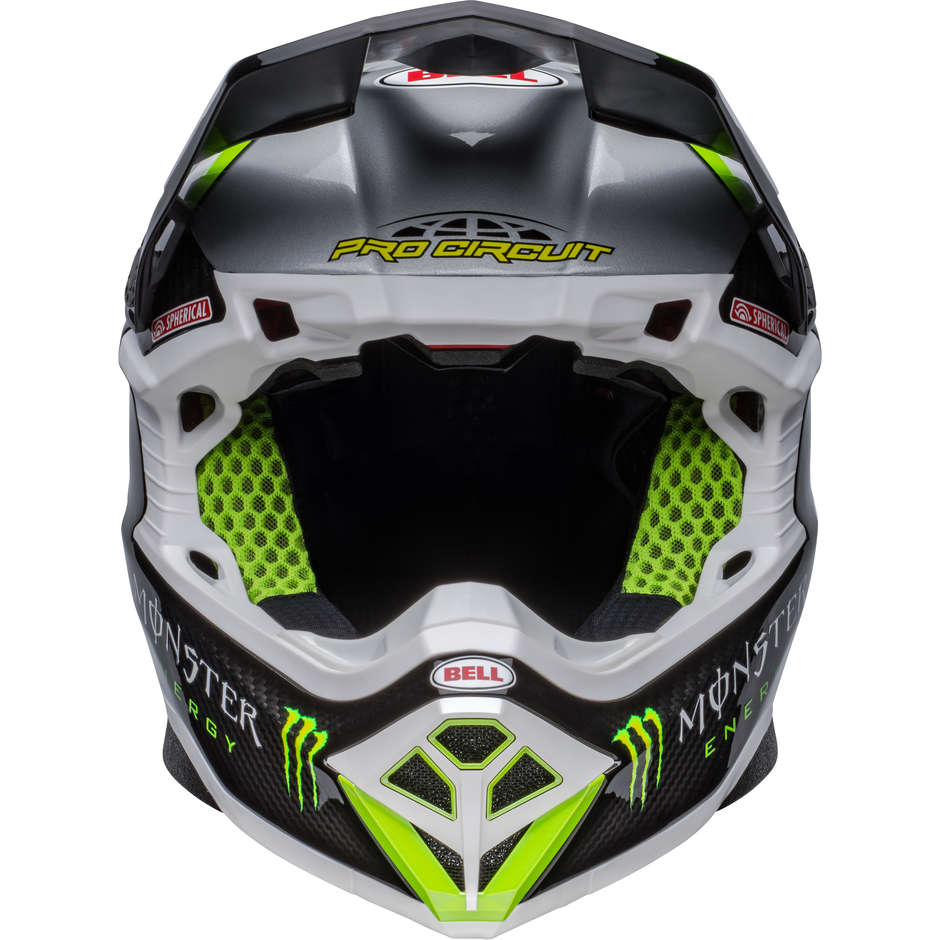 Cross Enduro Motorcycle Helmet Bell MOTO-10 SPHERICAL PRO CIRCUIT REPLICA Black Green