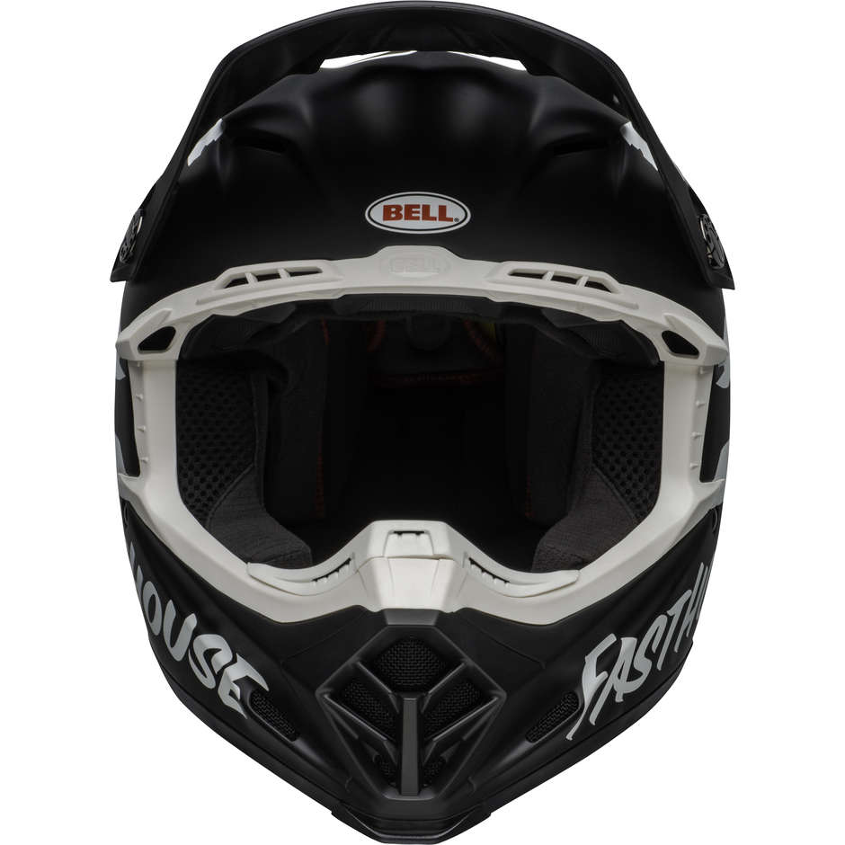 Cross Enduro Motorcycle Helmet Bell MOTO-9 MIPS FASTHOUSE SIGNIA Black Matt White