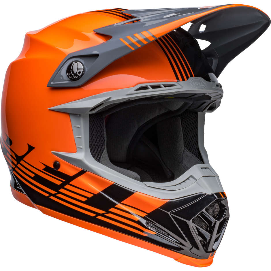 Cross Enduro Motorcycle Helmet Bell MOTO-9 MIPS LOUVER Black Orange