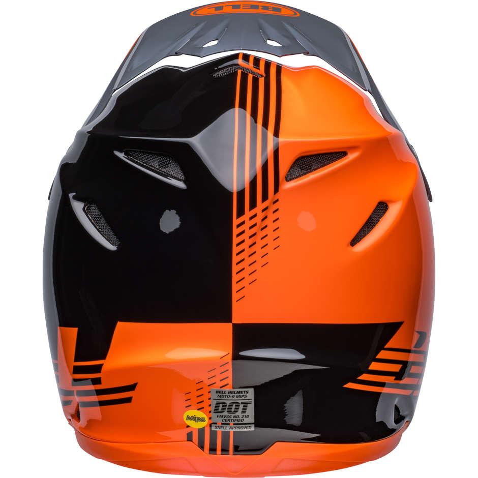 Cross Enduro Motorcycle Helmet Bell MOTO-9 MIPS LOUVER Black Orange
