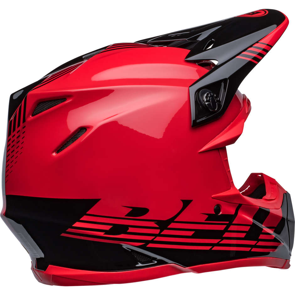 Cross Enduro Motorcycle Helmet Bell MOTO-9 MIPS LOUVER Black Red