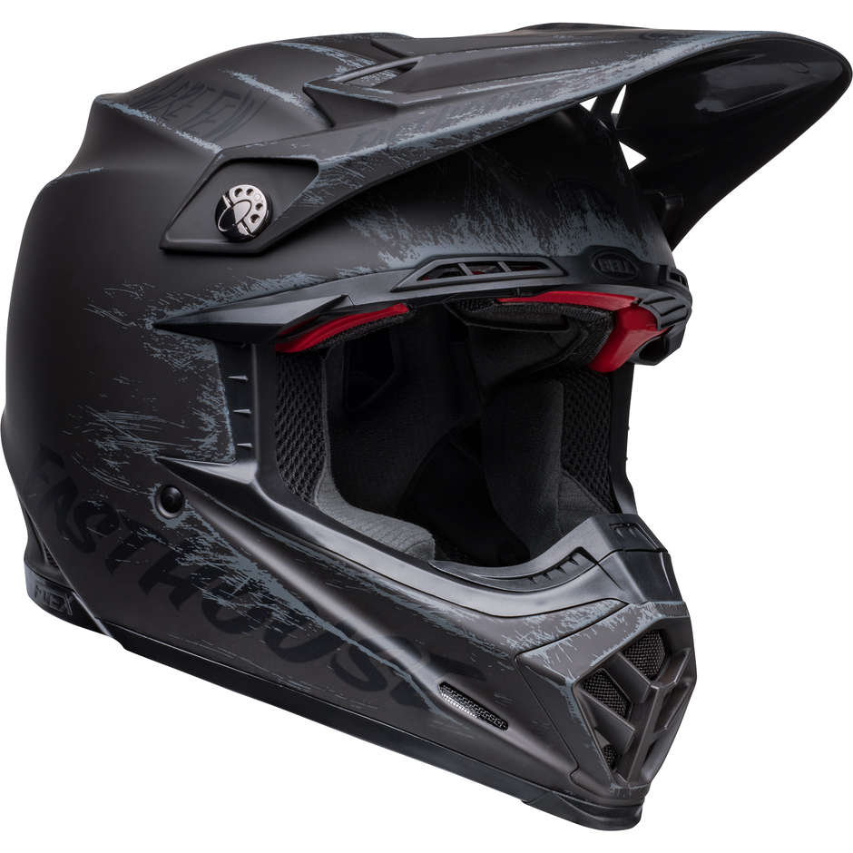 Cross Enduro Motorcycle Helmet Bell MOTO-9S FLEX FASTHOUSE MOJAVE Black Matt Gray