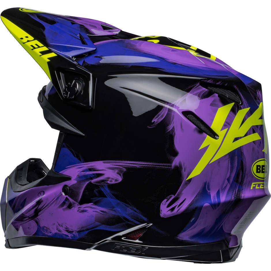 Cross Enduro Motorcycle Helmet Bell MOTO-9S FLEX SLAYCO Black PURPLE
