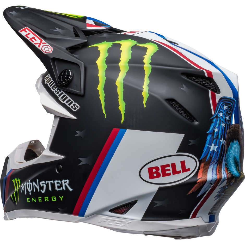 Cross Enduro Motorcycle Helmet Bell MOTO-9S FLEX TOMAC REPLICA 22 Matt Black White