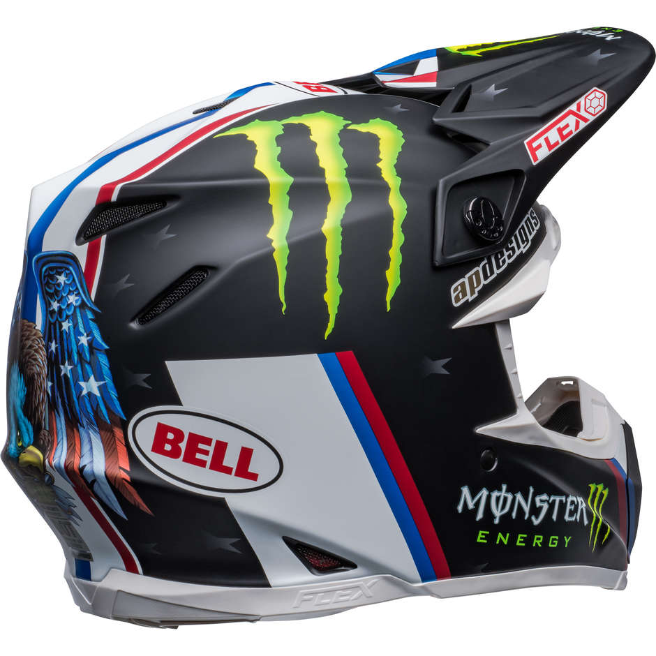 Cross Enduro Motorcycle Helmet Bell MOTO-9S FLEX TOMAC REPLICA 22 Matt Black White