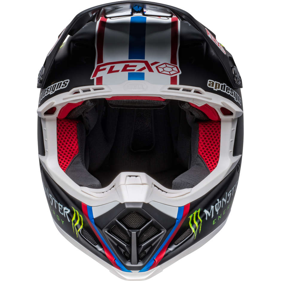 Cross Enduro Motorcycle Helmet Bell MOTO-9S FLEX TOMAC REPLICA 22 Matt Black White