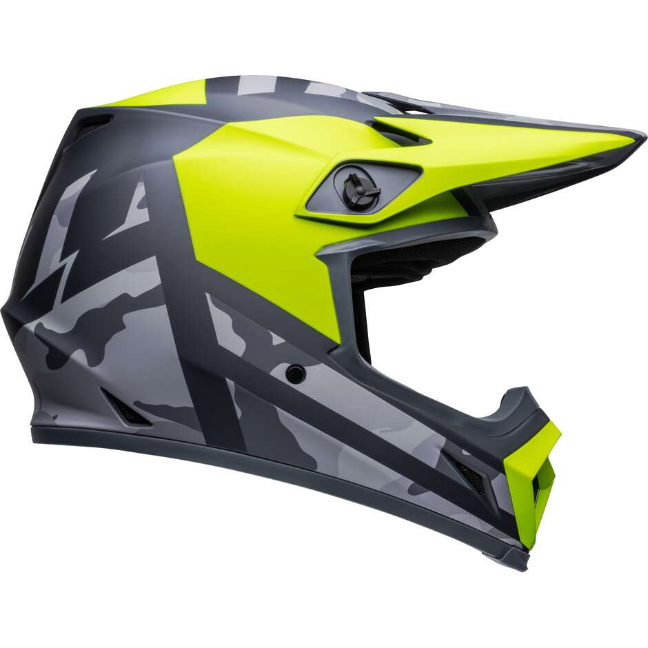 Cross Enduro Motorcycle Helmet BELL MX-9 MIPS ALTER EGO Yellow High Visibility Matt Camo