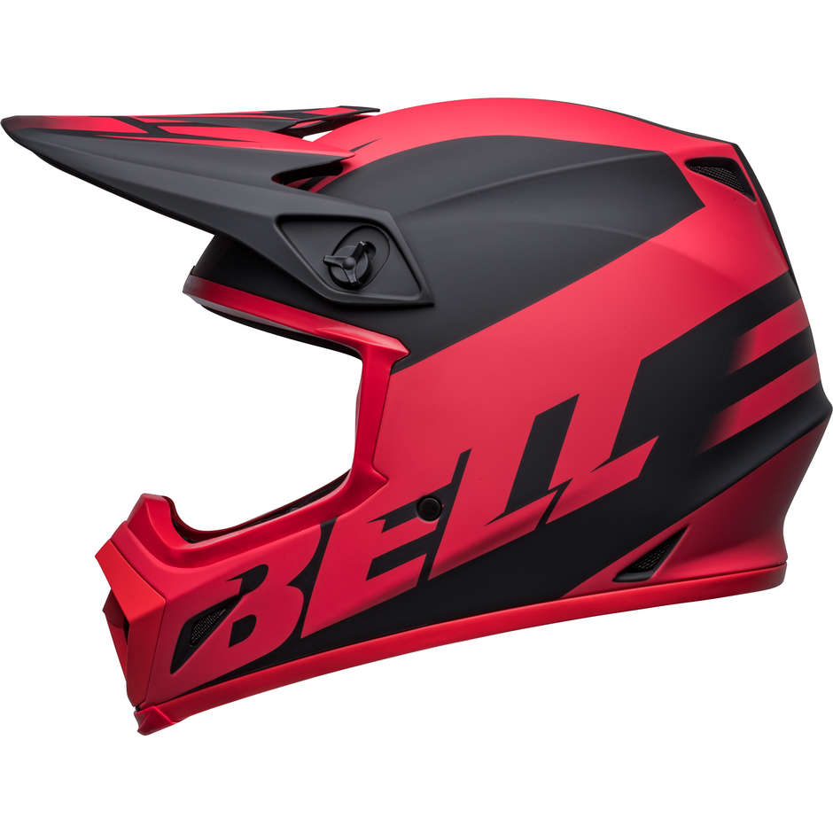 Cross Enduro Motorcycle Helmet Bell MX-9 MIPS DISRUPT Black Red Matt