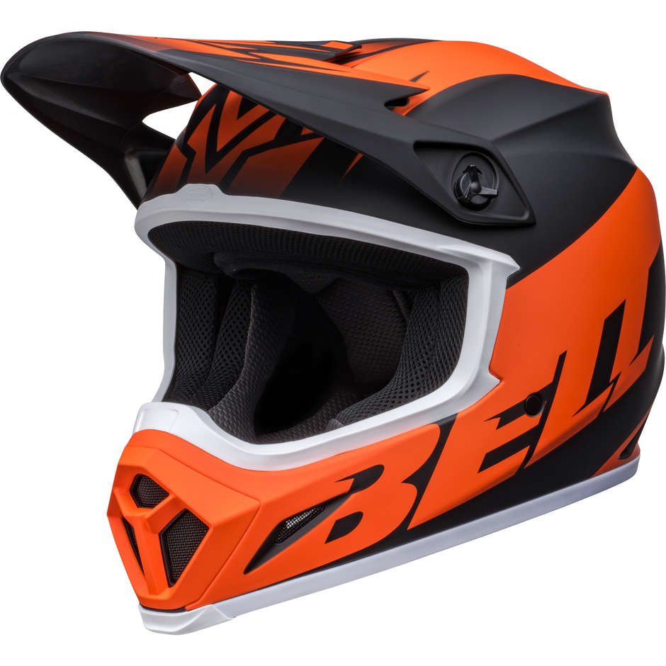 Cross Enduro Motorcycle Helmet Bell MX-9 MIPS DISRUPT Matt Black Orange