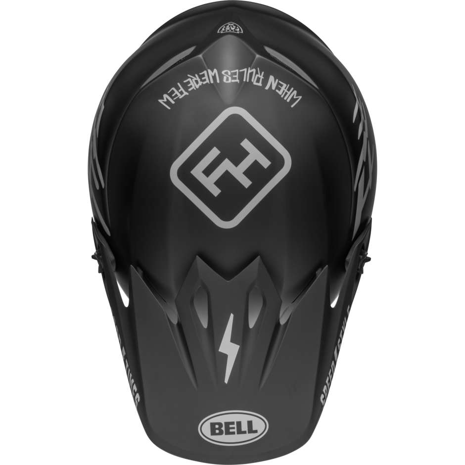 Cross Enduro Motorcycle Helmet Bell MX-9 MIPS FASTHOUSE Black Matt Gray