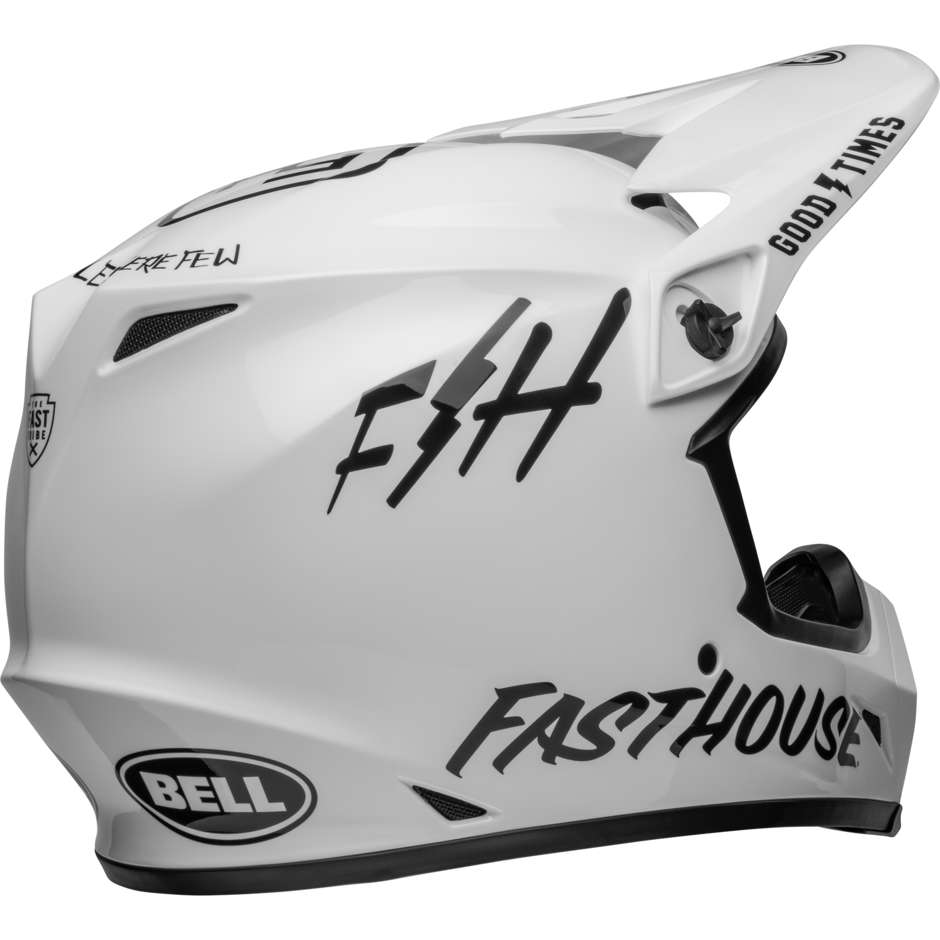 Cross Enduro Motorcycle Helmet Bell MX-9 MIPS FASTHOUSE White Black