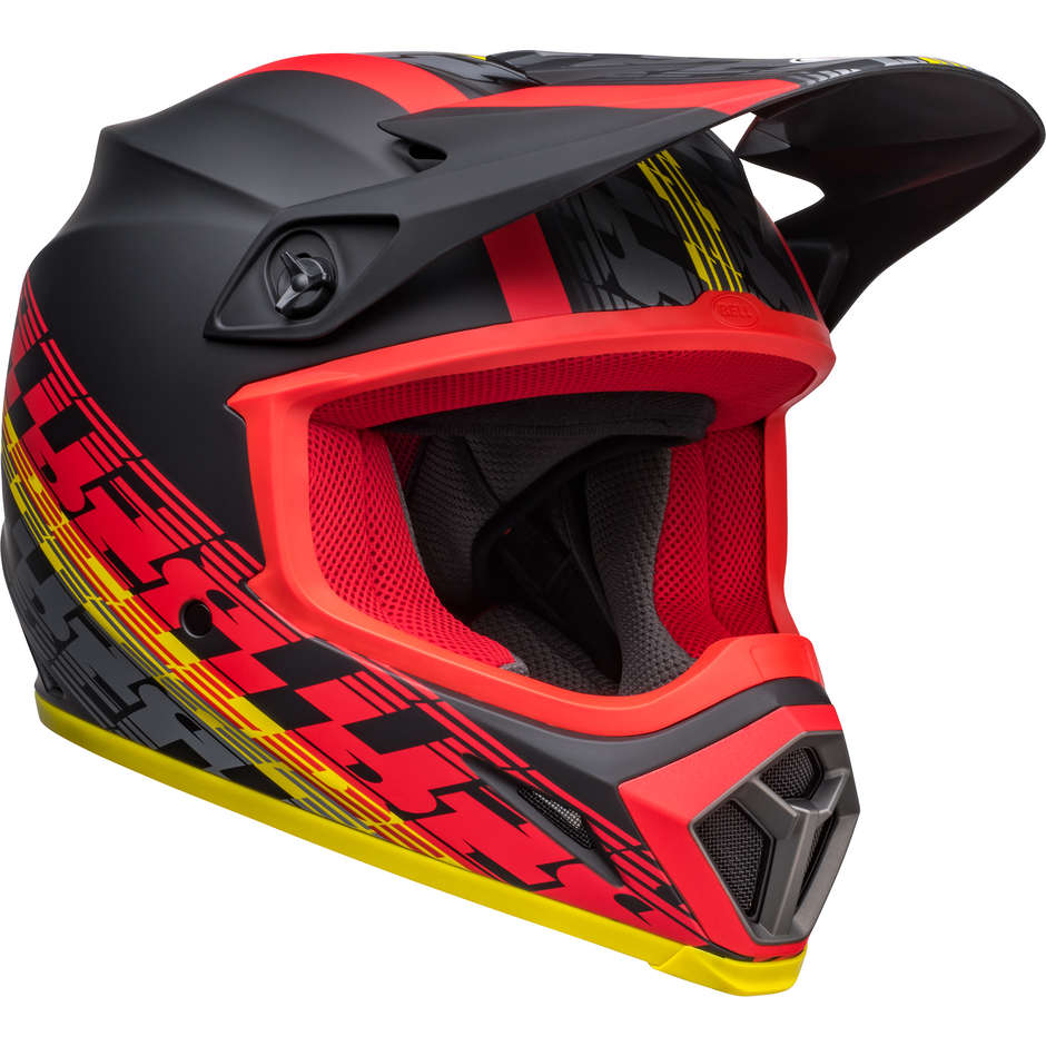 Cross Enduro Motorcycle Helmet Bell MX-9 MIPS OFFSET Black Red Matt
