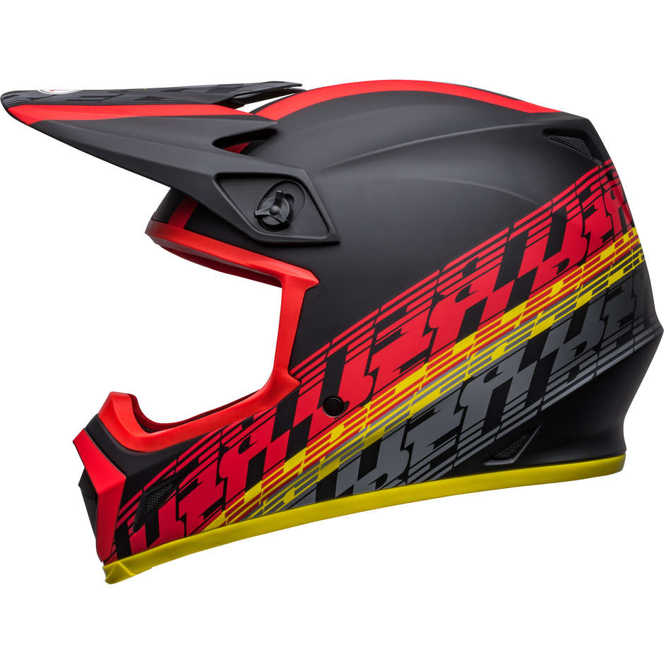 Cross Enduro Motorcycle Helmet Bell MX-9 MIPS OFFSET Black Red Matt