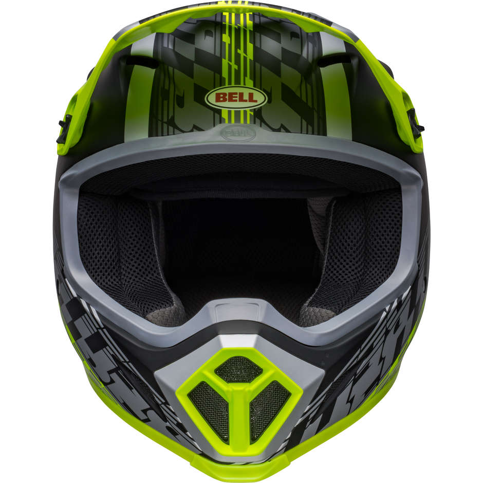 Cross Enduro Motorcycle Helmet Bell MX-9 MIPS OFFSET Black Yellow Fluo Matt