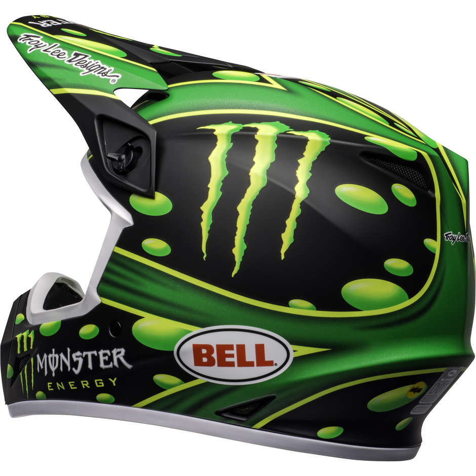 Cross Enduro Motorcycle Helmet Bell MX-9 MIPS SHOWTIME Black Green Opaque