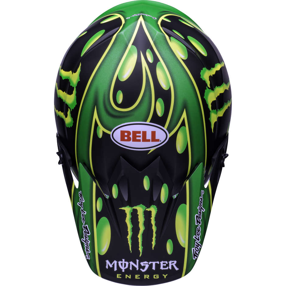 Cross Enduro Motorcycle Helmet Bell MX-9 MIPS SHOWTIME Black Green Opaque