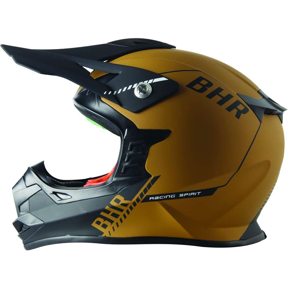 Cross Enduro Motorcycle Helmet BHR 812 Off Road Brown Gold