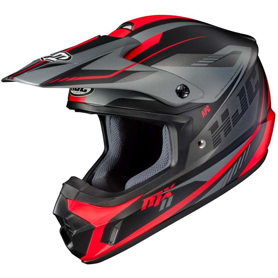 Cross Enduro Motorcycle Helmet Hjc CS-MX II DRIFT MC1SF Matt Black Red
