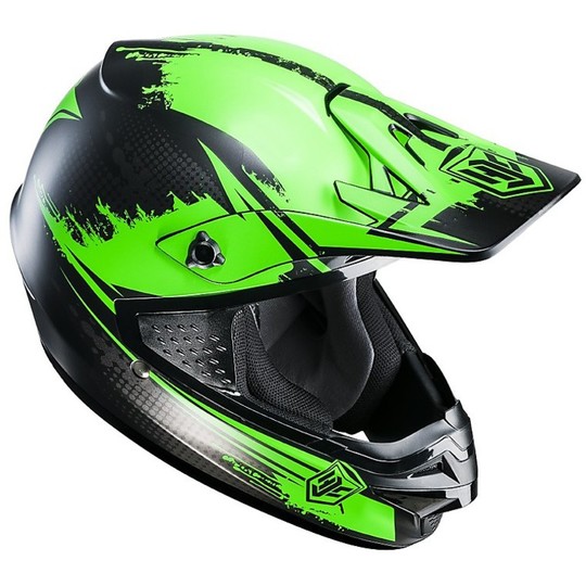 Cross Enduro Motorcycle Helmet HJC CSMX Zealot Black Green MC-4F