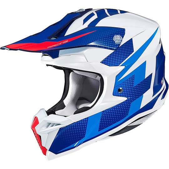 Cross Enduro motorcycle helmet HJC I50 Argos MC2 White Blue