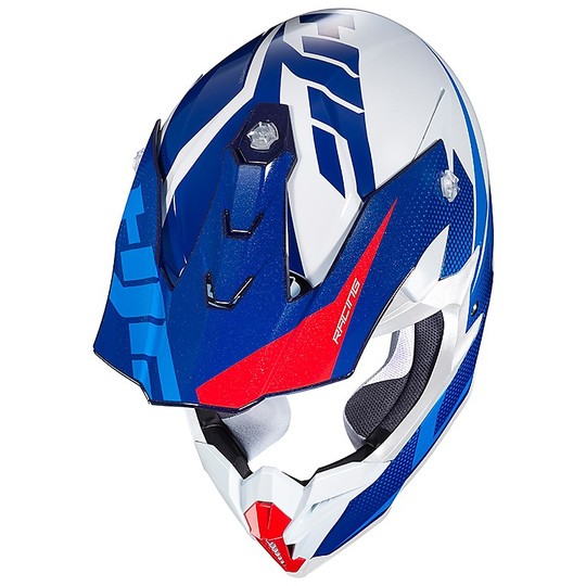 Cross Enduro motorcycle helmet HJC I50 Argos MC2 White Blue