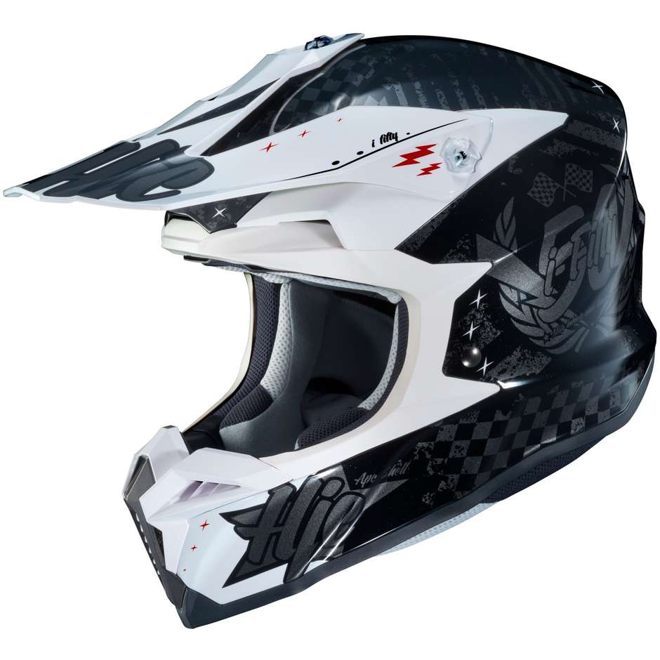 Cross Enduro Motorcycle Helmet HJC i50 ARTAX MC5 Black White