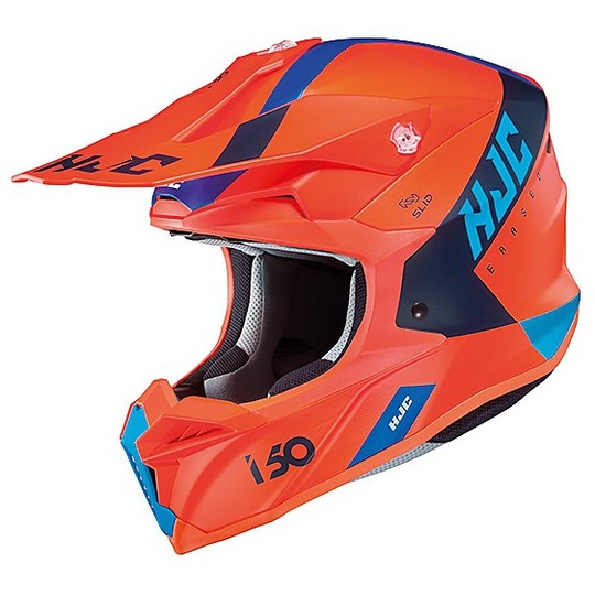 Cross Enduro Motorcycle Helmet HJC i50 ERASED MC6HSF Orange Matte Blue