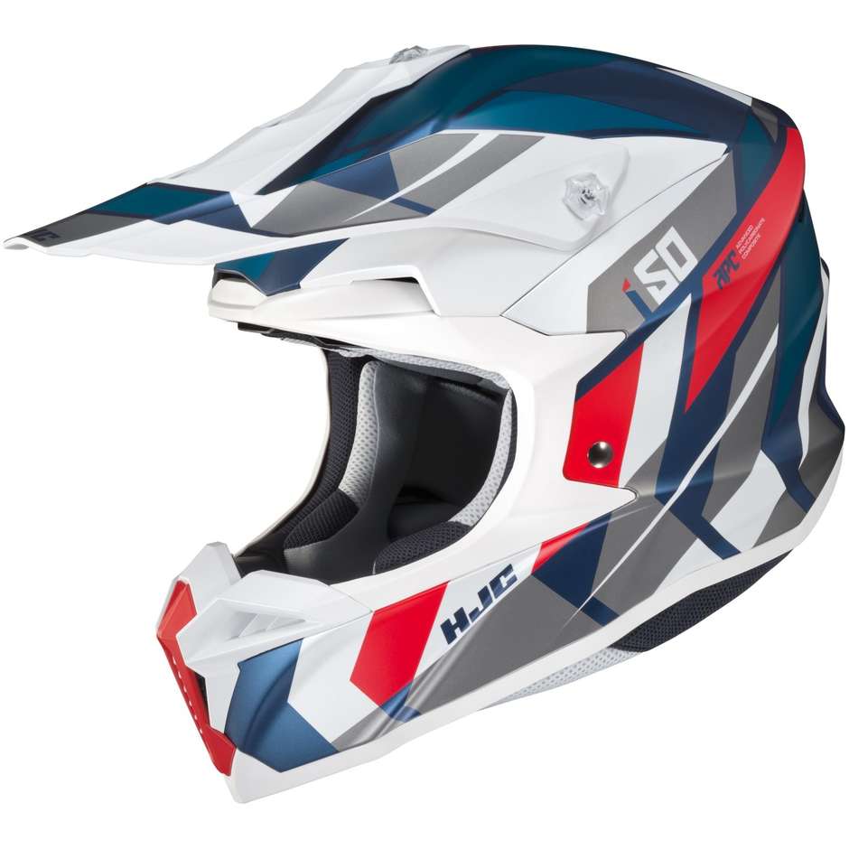 Cross Enduro Motorcycle Helmet HJC i50 VANISH MC21SF White Blue Red Matt