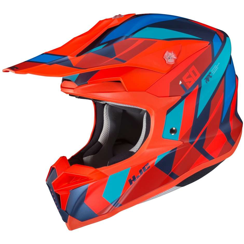 Cross Enduro Motorcycle Helmet HJC i50 VANISH MC64HSF Orange Blue Opaque
