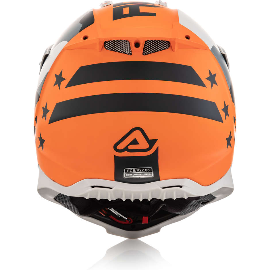Cross Enduro Motorcycle Helmet in Acerbis Fiber X-RACER VTR Orange Gold