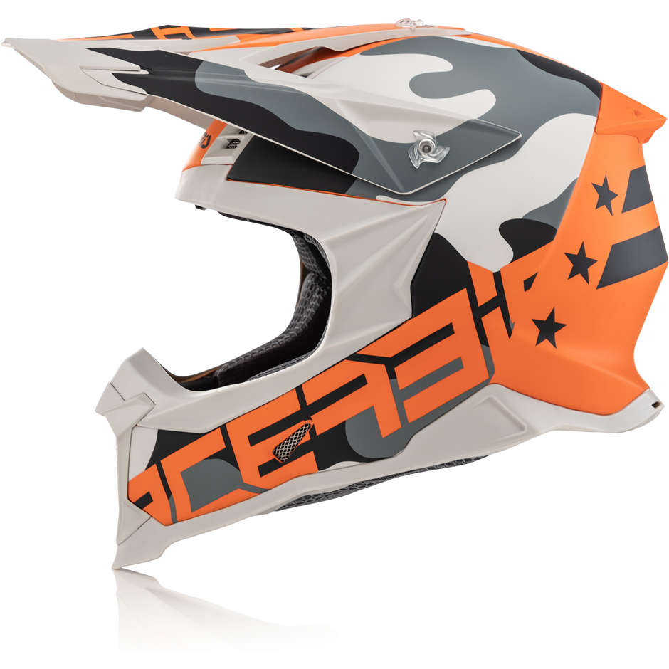 Cross Enduro Motorcycle Helmet in Acerbis Fiber X-RACER VTR Orange Gold