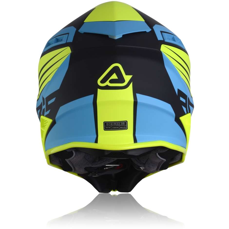 Cross Enduro Motorcycle Helmet In Acerbis X-TRACK VTR Blue Matt Fluo Yellow