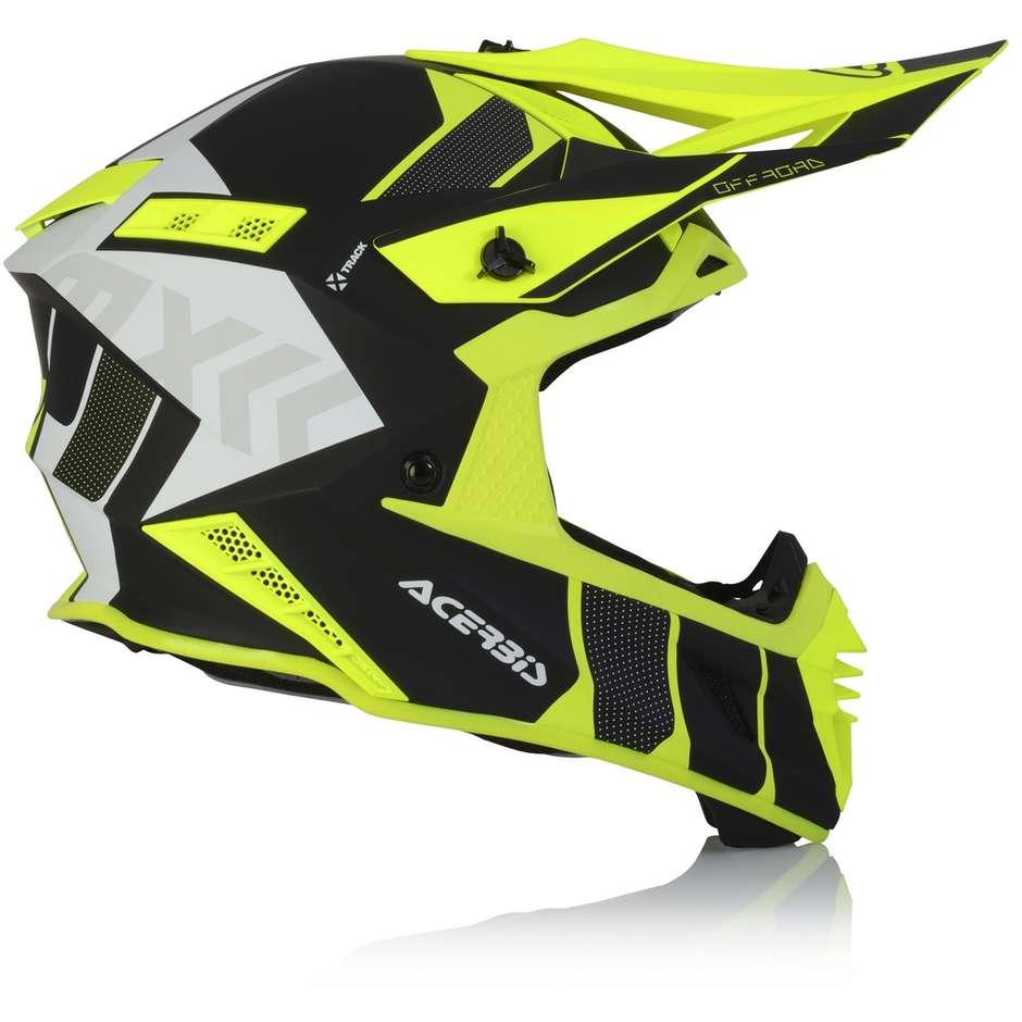 Cross Enduro Motorcycle Helmet In Acerbis X-TRACK VTR Fiber Black Yellow Fluo