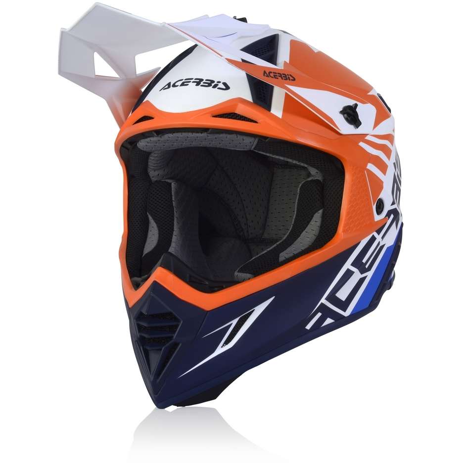 Cross Enduro Motorcycle Helmet In Acerbis X-TRACK VTR Orange Blue Fiber