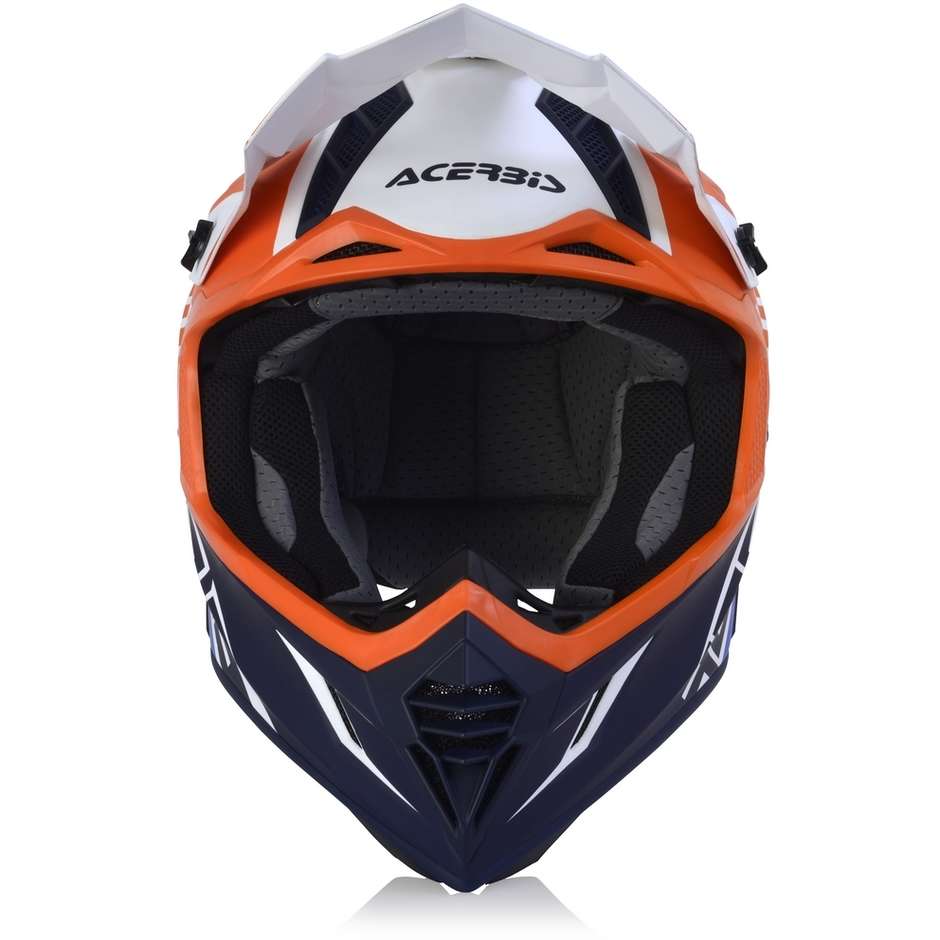 Cross Enduro Motorcycle Helmet In Acerbis X-TRACK VTR Orange Blue Fiber