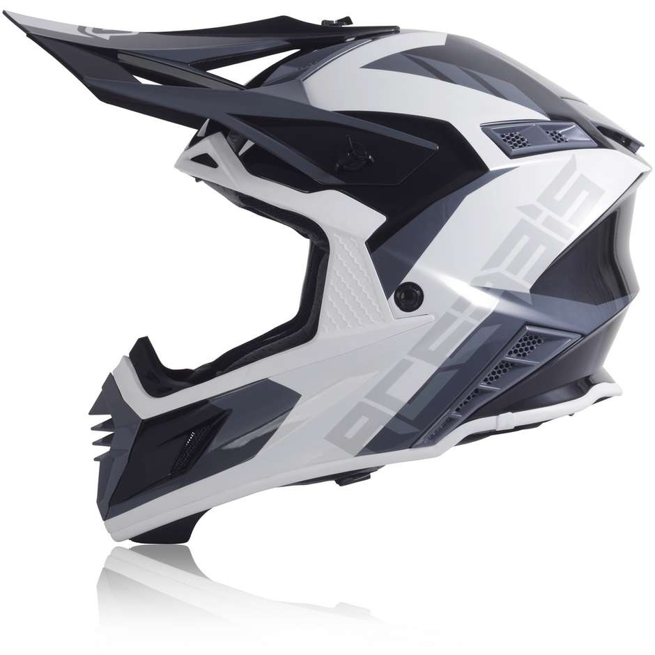 Cross Enduro Motorcycle Helmet In Acerbis X-TRACK VTR White Black Fiber