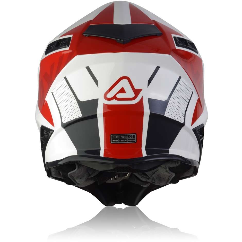 Cross Enduro Motorcycle Helmet In Acerbis X-TRACK VTR White Red Fiber