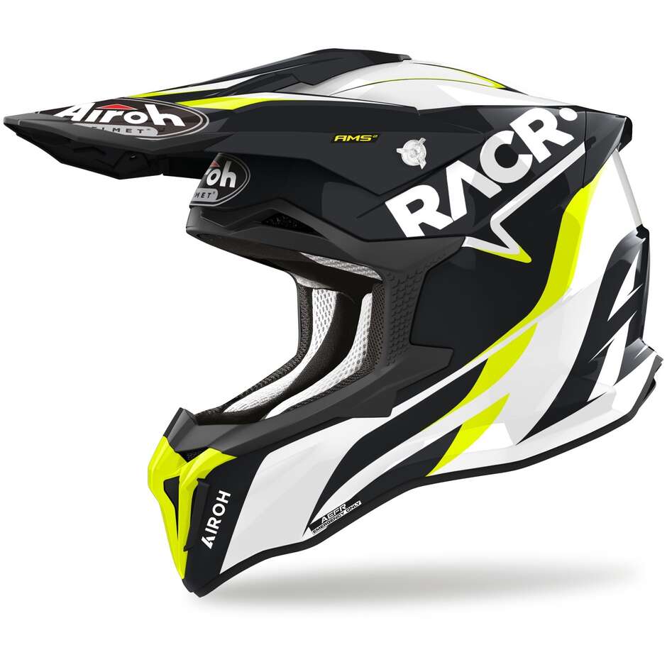 Cross Enduro Motorcycle Helmet in Airoh HPC Fiber STRYCKER RACR Glossy
